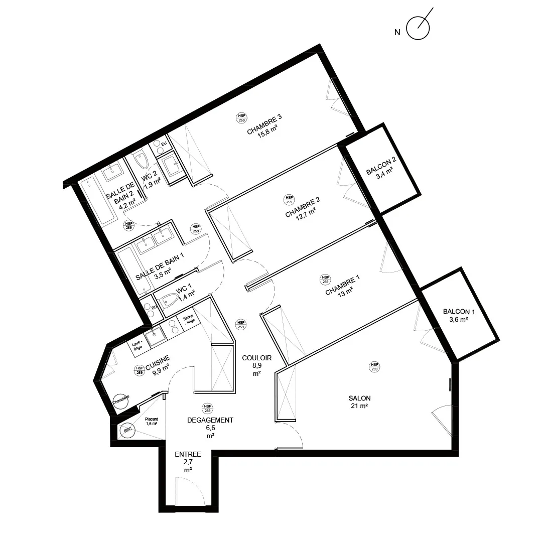Plan d'origine de l'appartement